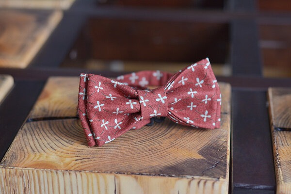 bow tie handmade on a wooden background