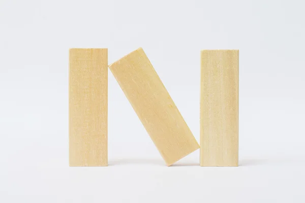 blocks wood game letter N isolate on white background