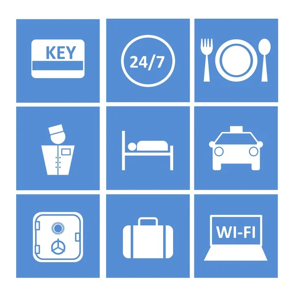 Blue icons for the website of the hotel
