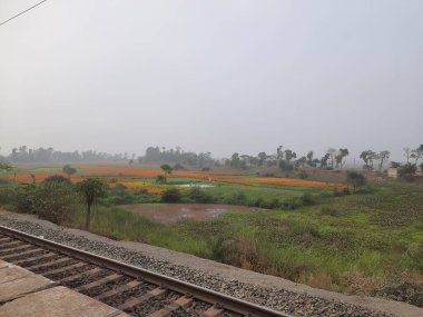 Şehirdeki tren rayları.
