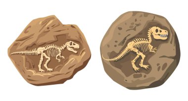 Kaya Resimlerine Gömülü Dinozor Fosil İskeleti