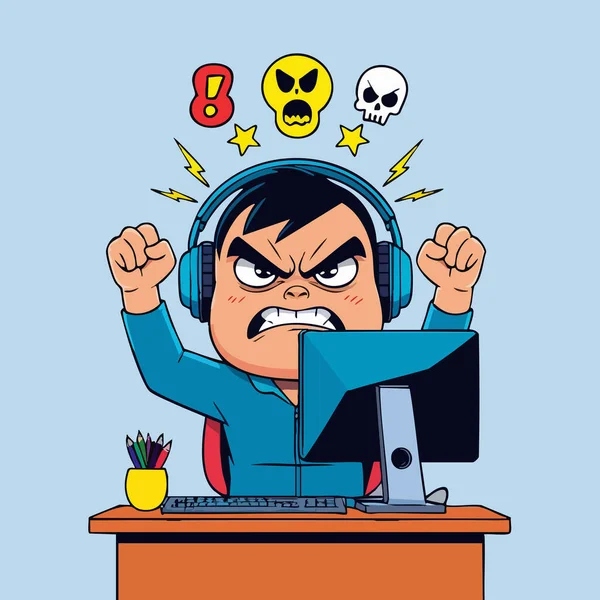 Çizgi film stili Gülümseyen Dükkan Bekçisi Kasa Resimlerinde çalışıyor