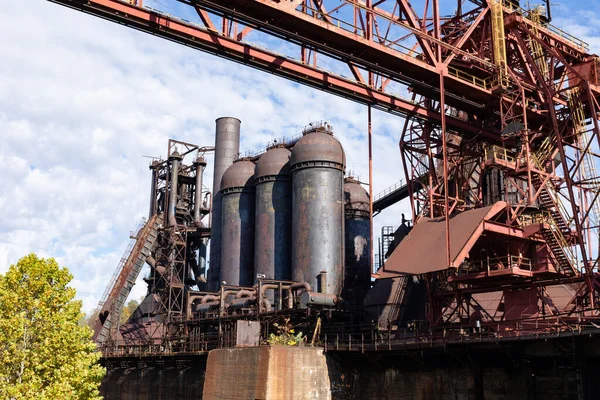 Carrie Blast Furnaces National Historic Site Verlassene Industrielle Stahlwerksanlage Klarer — Stockfoto