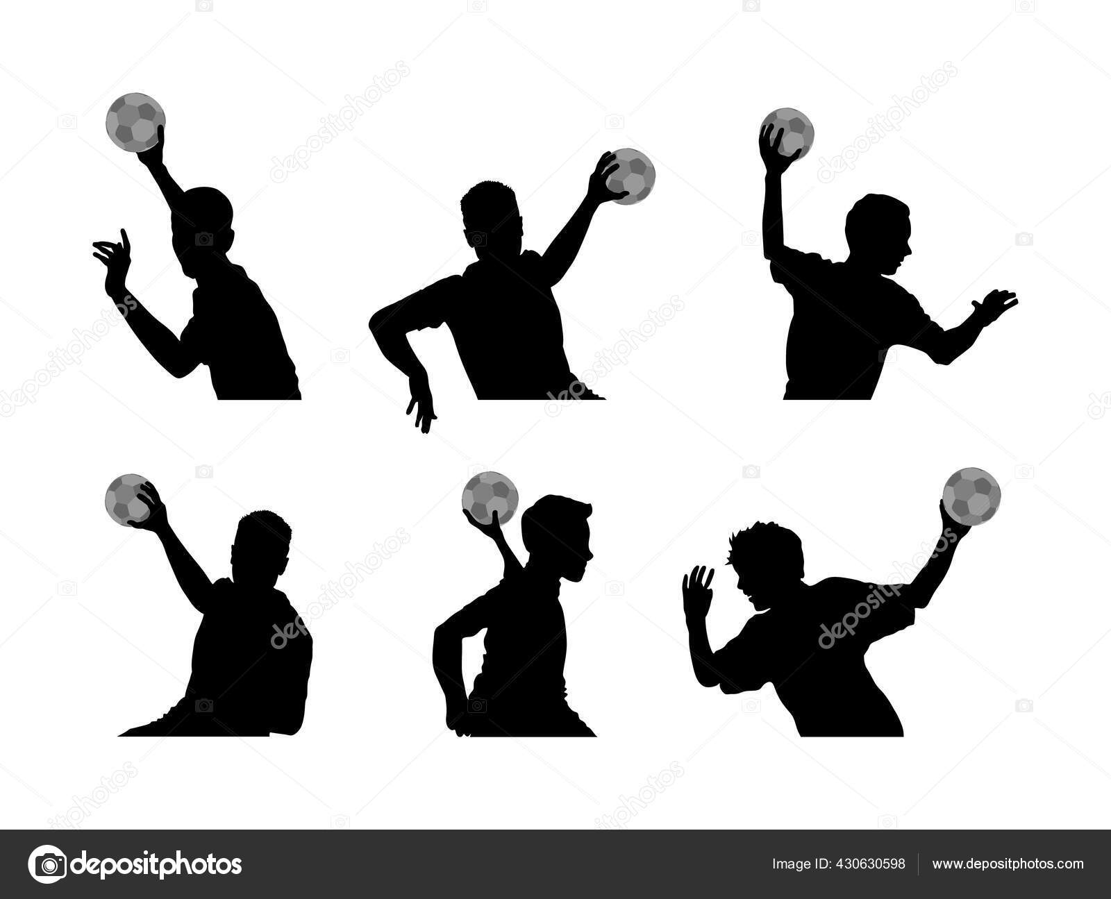 Woman handball player in action silhouette Vector Image