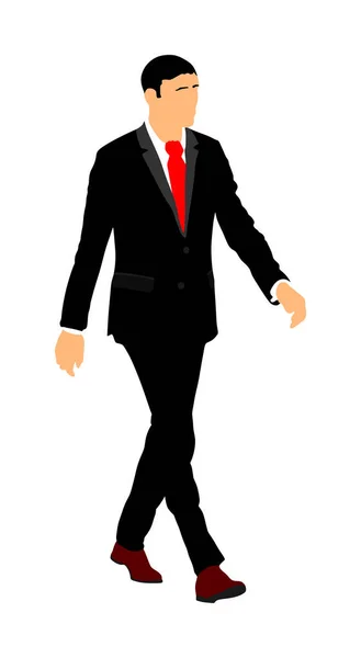 Elegante Hombre Negocios Ilustración Vector Trabajo Hombre Guapo Suite Corbata — Vector de stock