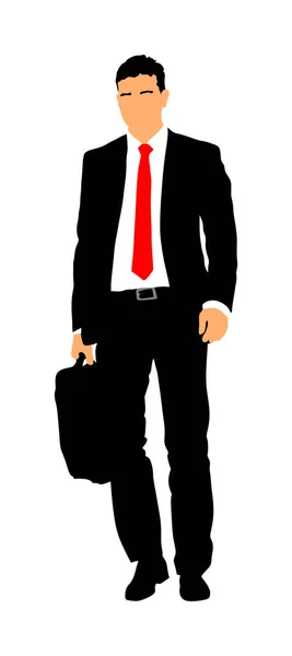 Elegante Hombre Negocios Ilustración Vector Trabajo Hombre Guapo Suite Corbata — Vector de stock