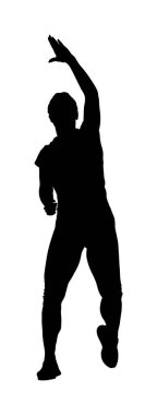 Spor salonu vektör silueti eğitimi için spor salonu kadın eğitmeni egzersizi. Kilo veriyorsun, vücut geliştirici. Kişisel antrenör egzersizi. Formda bir bayan. Solucan gibi esneyen güzel bir kız. Kadın sporcu becerisi.