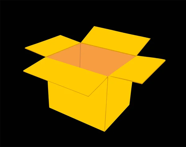 Ilustración Vectorial Caja Cartón Abierta Aislada Sobre Fondo Mover Concepto — Vector de stock