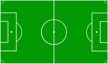 Futbol sahası vektör çizimi. Oyuncular için taktik sunumu için koç masası. Spor stratejisi görünümü.