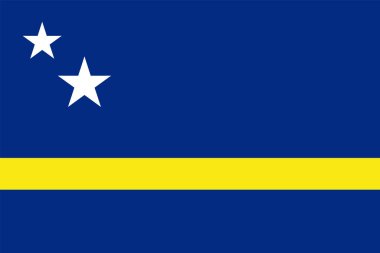 Curacao bayrak vektör çizimi. Karayipler 'in sembolü.