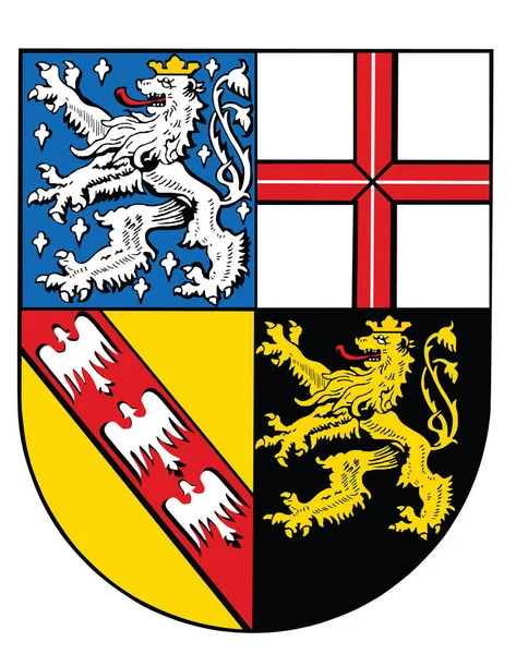 Saarland Παλτό Του Βραχίονα Διανυσματική Απεικόνιση Γερμανικό Σύμβολο Επαρχίας Κράτος — Διανυσματικό Αρχείο