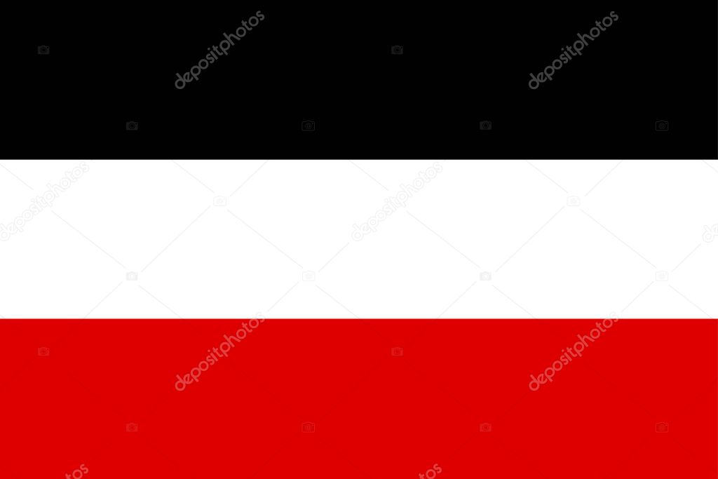 Historical German empire flag vector illustration. Imperial Germany, Second Reich symbol.