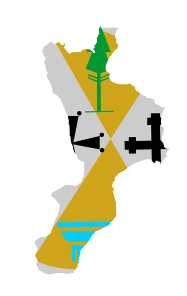 Kalabria Mapa Wektor Sylwetka Ilustracja Izolowane Białym Tle Symbol Regionu — Wektor stockowy