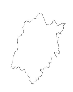 Fujian Eyaleti harita vektör silüeti, beyaz arkaplan üzerinde izole edilmiş, Çin bölgesi haritası. Fujian sınır çizgisi şekli.