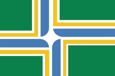 Portland bayrak vektör illüstrasyonu. Amerika Birleşik Devletleri, Portland Şehir Sembolü, Oregon Eyaleti.