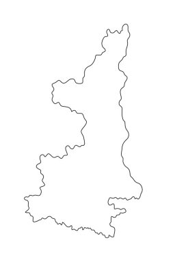 Shaanxi ili harita vektör silueti çizimi beyaz arkaplan üzerinde izole edilmiş, Çin bölgesi haritası. Shaanxi çizgi sınır biçimi.