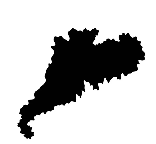 広東省地図ベクトルシルエットイラスト白の背景に隔離され 中国地方地図 — ストックベクタ