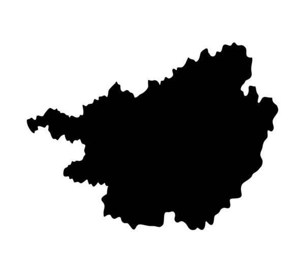 省広西チワン族自治地図ベクトルシルエットイラスト白の背景に隔離され 中国地域地図 — ストックベクタ