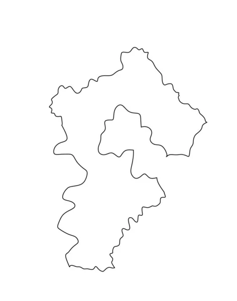 省河北省地図ベクトルシルエットイラスト白の背景に隔離され 中国地域の地図 河北線輪郭境界形状 — ストックベクタ