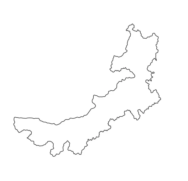 Province Inner Mongolia Map Vector Silhouette Illustration Isolated White Background — Vector de stock