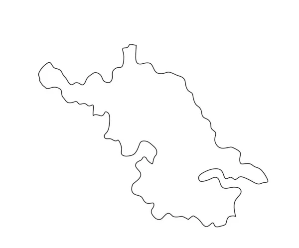 Province Jiangsu Map Vector Silhouette Illustration Isolated White Background China — стоковый вектор