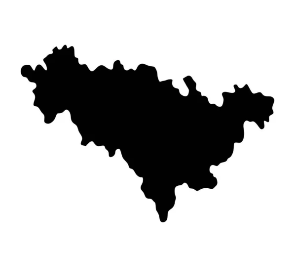 吉林省地図ベクトルシルエットイラスト白の背景に隔離され 中国地方地図 — ストックベクタ