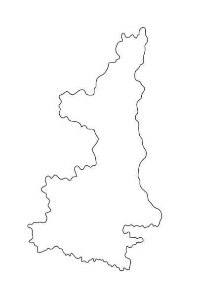 陕西地图矢量轮廓图以白色背景为孤立背景 中国地区地图 陕西线等高线边形 — 图库矢量图片