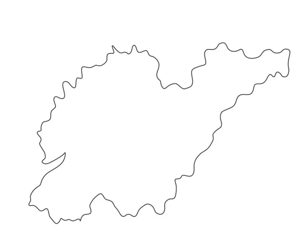 Province Shandong Map Vector Silhouette Illustration Isolated White Background China — ストックベクタ