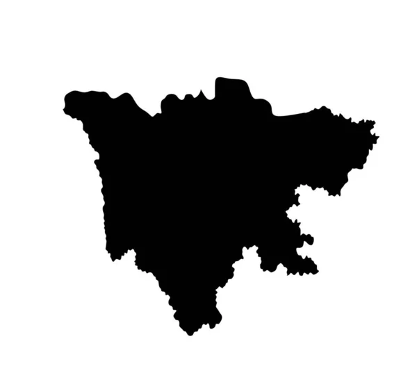 四川省地図ベクトルシルエットイラスト白の背景に隔離され 中国地域地図 西蔵図 — ストックベクタ