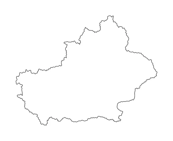 Province Xinjiang Map Vector Silhouette Illustration Isolated White Background China — Stockvektor