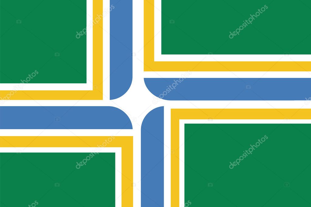 Portland flag vector illustration. United States of America, Portland city symbol, Oregon state.