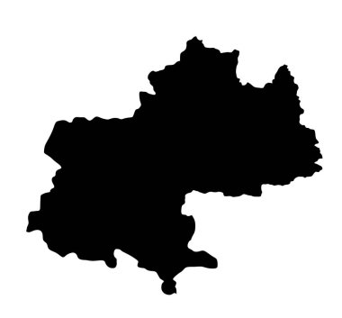 Midi Pyrenees harita vektör silueti çizimi beyaz arkaplanda izole edildi. Fransa eyalet haritası. Fransız toprağı.