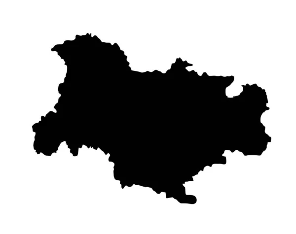 프랑스 Auvergne Rhone Alpes Map Vector Silhouette Illustration Isolated White — 스톡 벡터