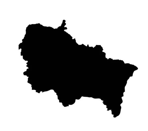 Fransız Bölgesi Grand East Haritası Vektör Silüeti Beyaz Arka Planda — Stok Vektör