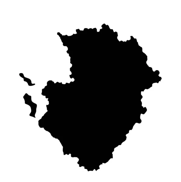 Γαλλική Επαρχία Poitou Charentes Χάρτη Διανυσματική Εικόνα Σιλουέτα Απομονωμένη Λευκό — Διανυσματικό Αρχείο