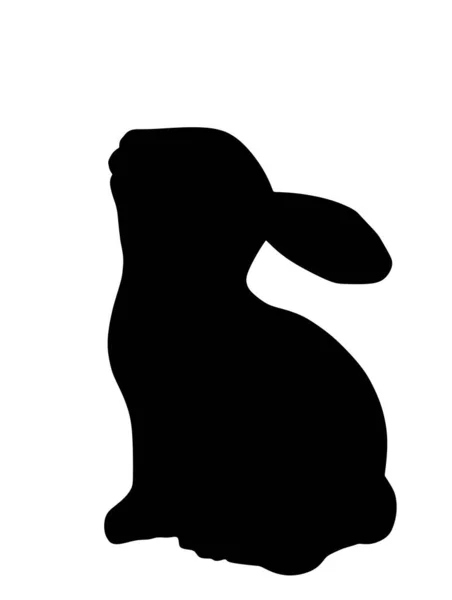 Rabbit Silhouette Vector Illustration Isolated White Background Rodent Animal Symbol — Stock Vector