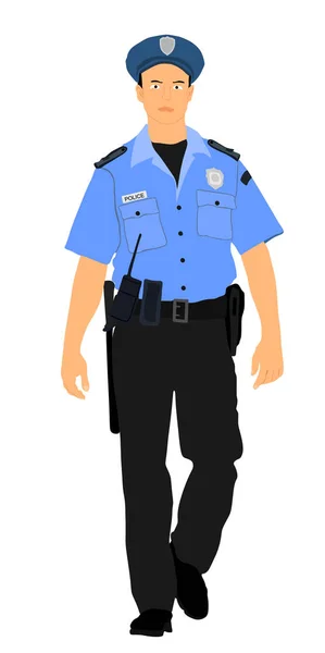 Officier Police Service Illustration Vectorielle Isolé Sur Fond Blanc Policier — Image vectorielle