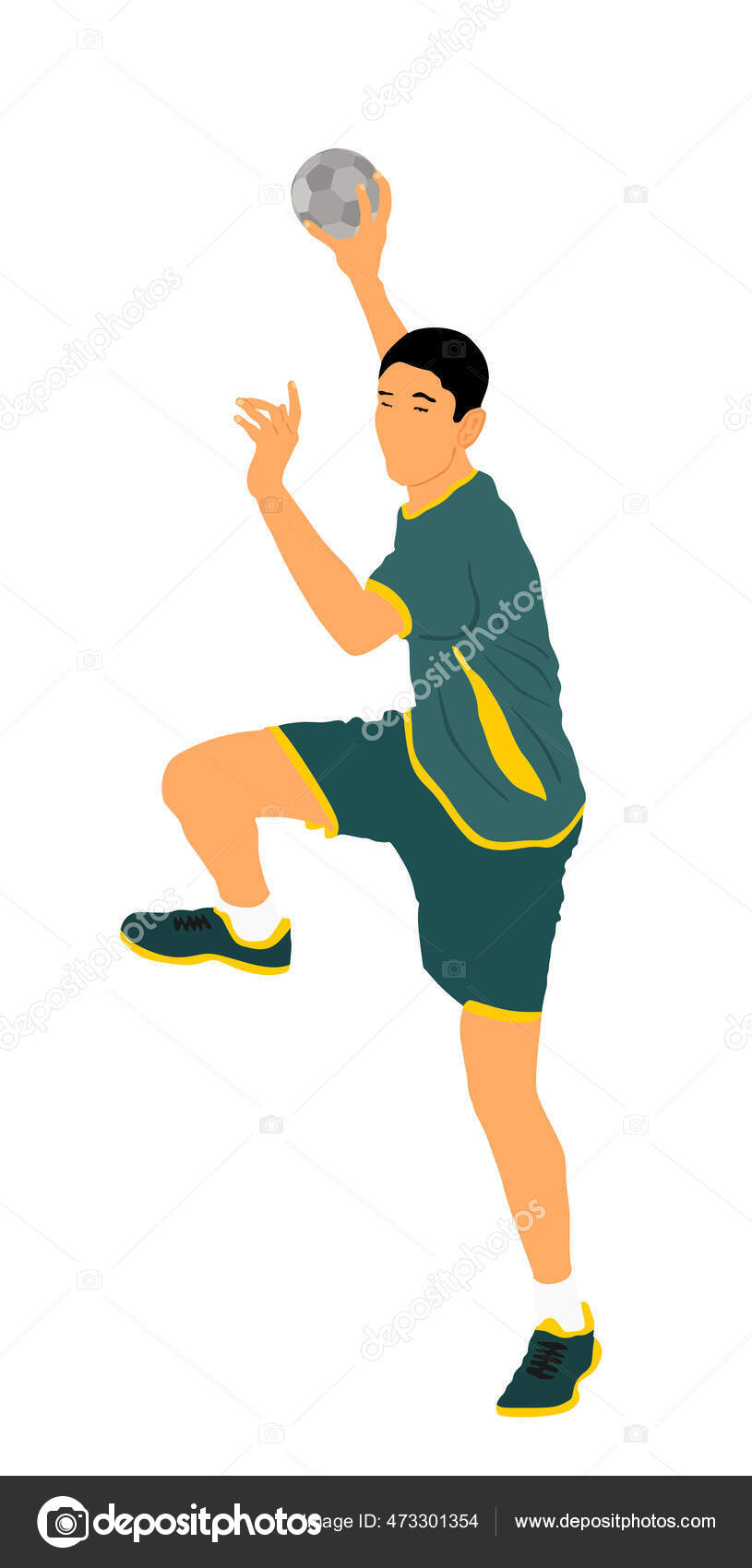 Jogador Handebol Ação Ilustração Vetorial Figura Desportiva Corpo Elegante  Dinâmico imagem vetorial de Dovla982© 473301354
