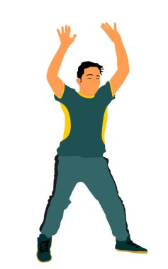 Hentbol kalecisi çizimi beyaz arka planda izole edildi. Futbol kalecisi. Savunma sporcusu pozisyonu. Ceza kaydedin. Adam kaleye, sporcu çocuk..