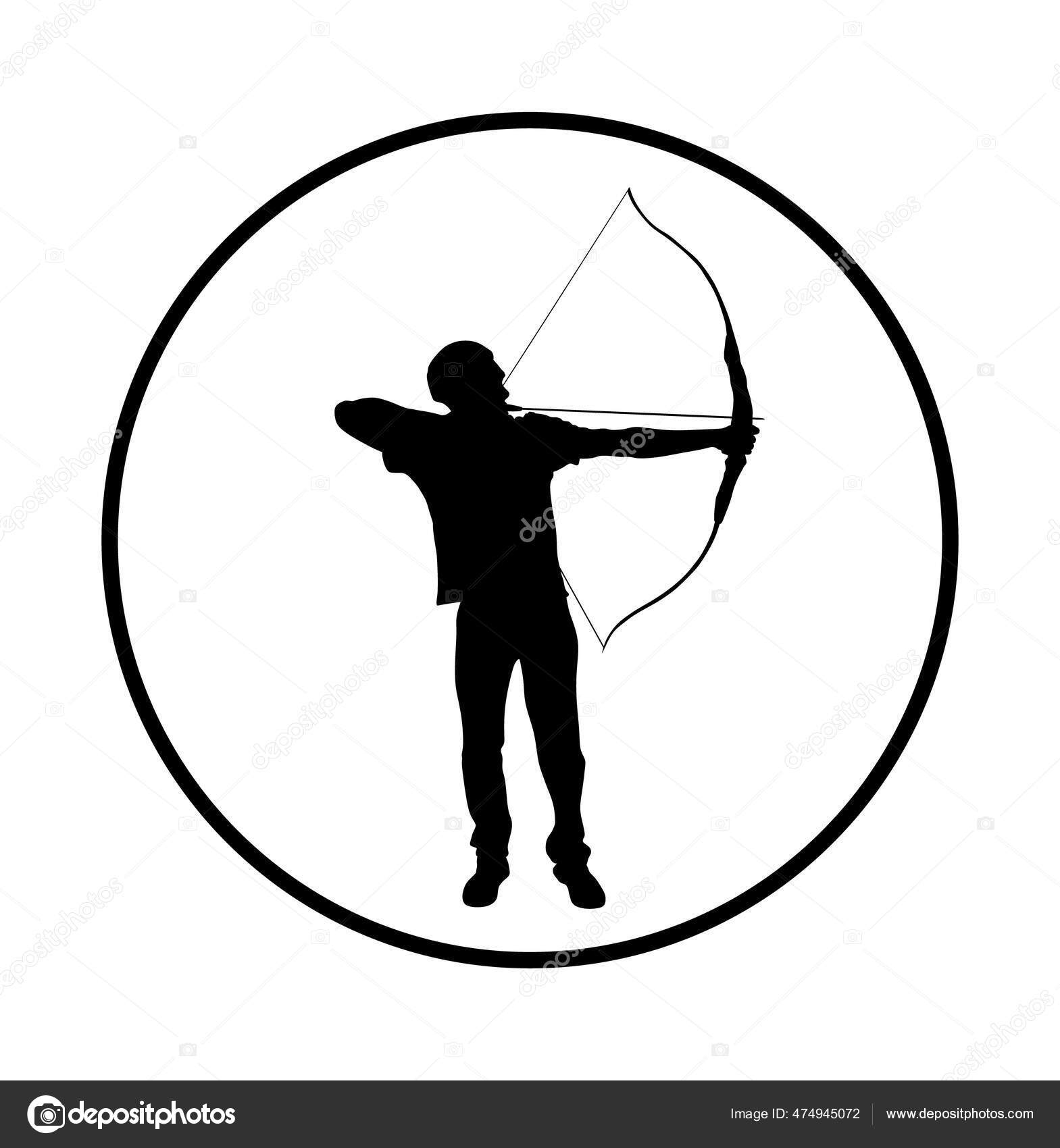 弓矢ハンターのシルエット