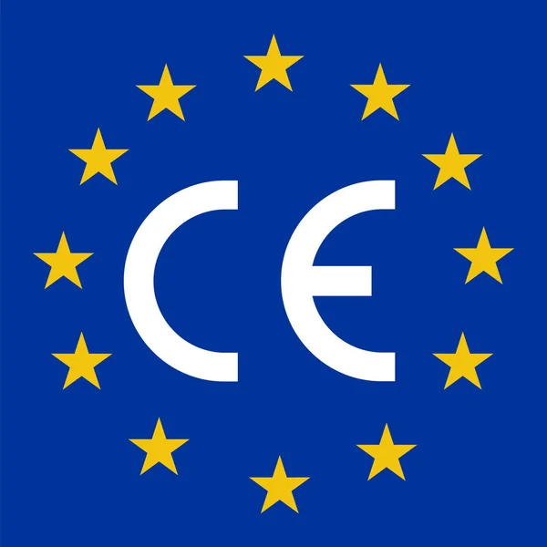 Europe Mark Symbol Vector Illustration Isolated Blue Background Certification Mark — Image vectorielle