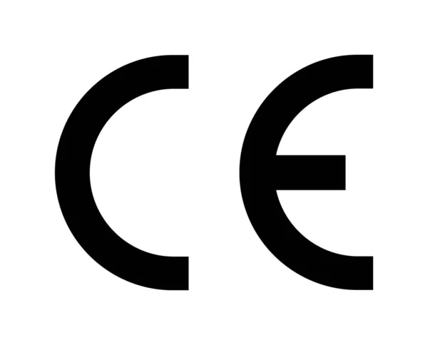 在白色背景上孤立的Ce标记符号向量说明 认证标志 Ce欧洲合格认证标志 — 图库矢量图片