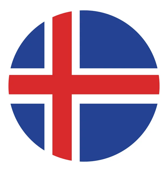 Islanda Bandiera Distintivo Vettoriale Illustrazione Circolo Islanda Bandiera Vettoriale Simbolo — Vettoriale Stock