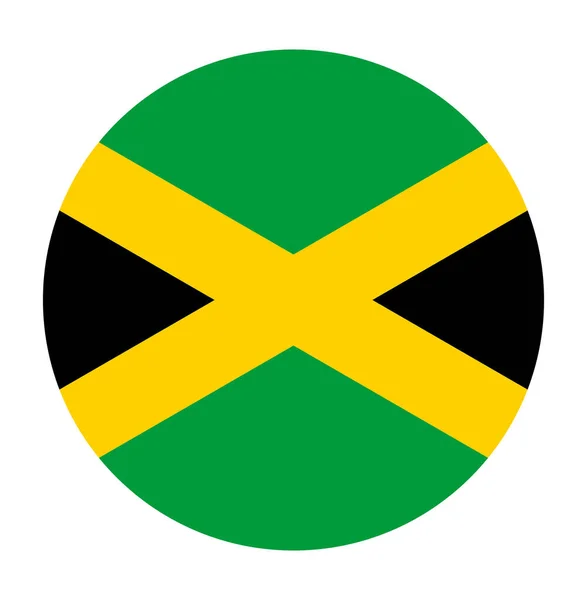 Jamaica Zászlós Jelvény Vektor Illusztráció Kör Jamaica Zászló Nemzeti Szimbóluma — Stock Vector