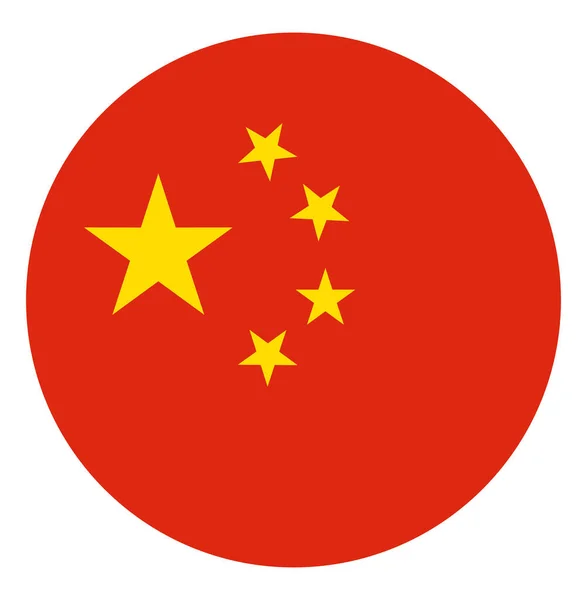 China Bandera Insignia Vector Ilustración Circle China Bandera Vector Símbolo — Vector de stock