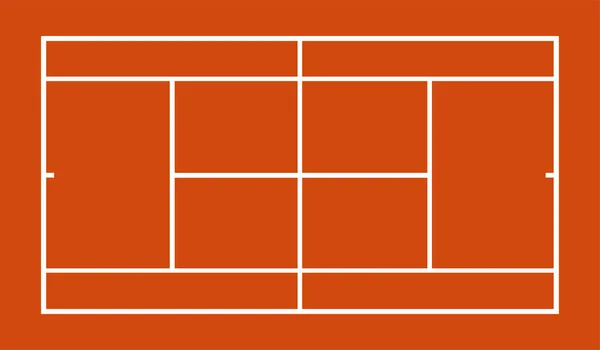 在白色背景上孤立的网球场矢量图解 网球场渣子 方案符号 运动泥土地形气流 — 图库矢量图片