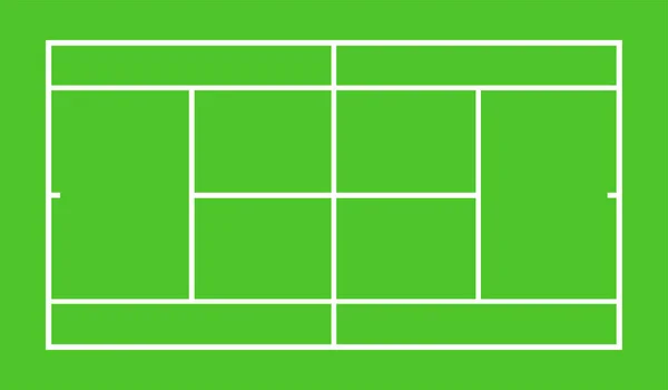 Schema Campo Tennis Vettoriale Illustrazione Isolata Sfondo Bianco Campo Tennis — Vettoriale Stock