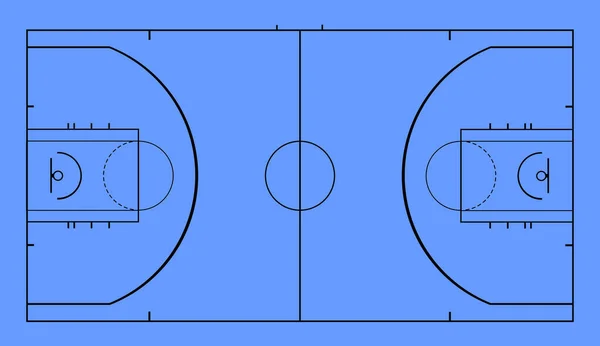 Diagram Basketball Court Vector Illustration Isolated Background Basketball Field Scheme — Stockový vektor