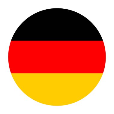 Almanya vektör dairesi bayrağı. Almanya bayrak illüstrasyonu beyaz arkaplanda izole. 