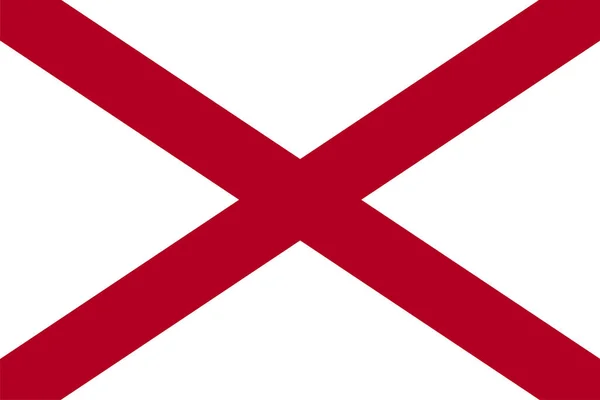 Alabama Vlag Vector Illustratie Landsymbool Van Verenigde Staten Van Amerika — Stockvector